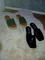 Slippers Zwart & Groen, Kleding | Dames, Schoenen, Ophalen of Verzenden