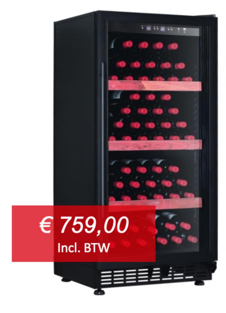 Wijnkoelkast / wijnklimaatkast (80 flessen | 2 temp. zones), Witgoed en Apparatuur, Koelkasten en IJskasten, Nieuw, Zonder vriesvak