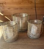 Light en living lantaarn set osane – naturel rotan, 50 tot 75 cm, Ophalen of Verzenden, Zo goed als nieuw, Crème