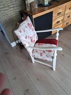 Charmante fauteuil met bloemmotief, Huis en Inrichting, Stoelen, Hout, Wit, Ophalen of Verzenden, Eén