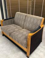 Design bank, Decoforma, Schuitema, zwart grijs, hout, netjes, Ophalen, Gebruikt, Tweepersoons, 75 tot 100 cm