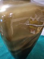 vaas goud bruin glas spain, Ophalen of Verzenden