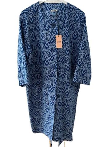 NIEUW KYRA lange jas maat 44 model Christa bright blue beschikbaar voor biedingen