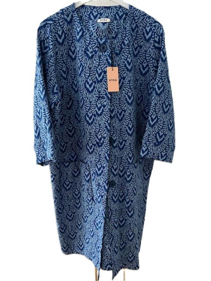NIEUW KYRA lange jas maat 44 model Christa bright blue, Kleding | Dames, Jasjes, Kostuums en Pakken, Nieuw, Jasje, Maat 42/44 (L)