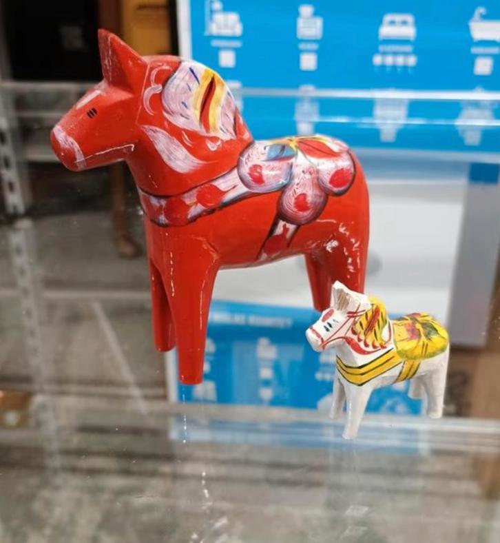 Vintage Zweeds Dala paardje, Verzamelen, Beelden en Beeldjes, Zo goed als nieuw, Dier, Ophalen