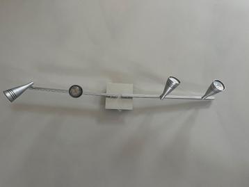 Zilveren hanglamp met 4 spotjes incl lampen beschikbaar voor biedingen