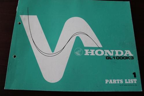 HONDA GL1000 K3 1977 parts catalogue GL 1000 Goldwing, Motoren, Handleidingen en Instructieboekjes, Honda, Ophalen of Verzenden