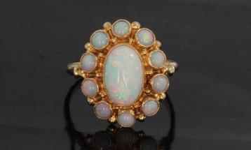 Opaal 14k gouden zeer fraaie dames rozet ring luxe beschikbaar voor biedingen