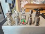 5 Metalen Vingerhoedjes met figuur er bovenop., Verzamelen, Vingerhoedjes, Ophalen of Verzenden, Zo goed als nieuw