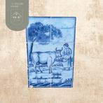 Delfts blauwe tegeltableau met koe en boerin, Ophalen of Verzenden