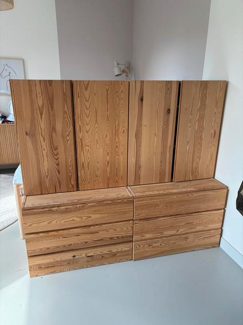 Ivar Kledingkast Combinatie, Huis en Inrichting, Kasten | Kledingkasten, Gebruikt, 150 tot 200 cm, 50 tot 75 cm, Met lade(s), Grenenhout
