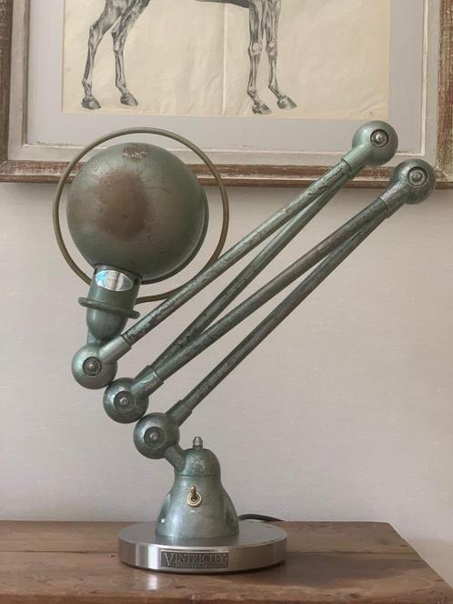 Jieldé | Vespagroen | Vintage Industrieel Vloerlamp 4-armig, Huis en Inrichting, Lampen | Vloerlampen, Zo goed als nieuw, 150 tot 200 cm