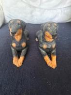 Twee gipsen honden beelden oud, Antiek en Kunst, Ophalen of Verzenden
