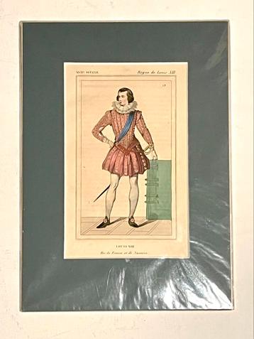 Louis XIII Gravure - 17e Eeuwse Prent van Franse Koning beschikbaar voor biedingen