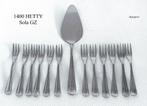 1400 Hetty Taartbestek Sola GZ rvs Taartschep + 12 vorkjes, Ophalen