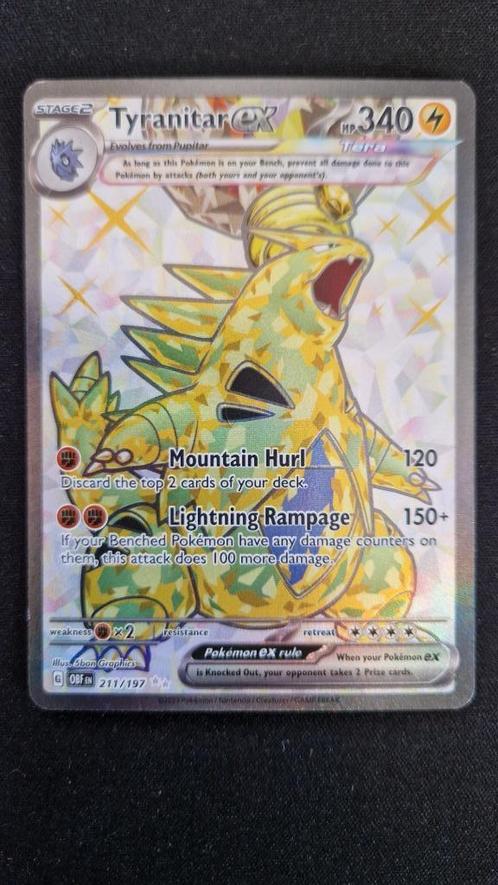 Tyranitar EX (OBF 211/197) Pokémon kaart, Hobby en Vrije tijd, Verzamelkaartspellen | Pokémon, Nieuw, Losse kaart, Ophalen of Verzenden