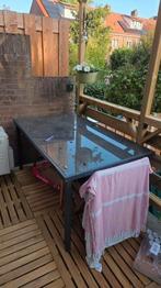 Tuintafel 150x90 Metaal/glas, Tuin en Terras, Tuintafels, Ophalen, Gebruikt, Rechthoekig, Metaal