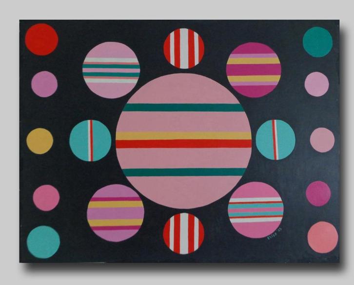 Circle of colors (1), Antiek en Kunst, Kunst | Schilderijen | Abstract, Ophalen