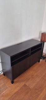Zwart houten Tv-meubel kast (ikea, besta), 120 cm, Huis en Inrichting, Ophalen, 100 tot 150 cm, Zo goed als nieuw, Minder dan 100 cm