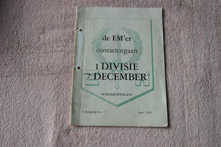 De em-er Contactorgaan. 1 divisie 7 december 1959, Boeken, Geschiedenis | Vaderland, Gelezen, Ophalen of Verzenden