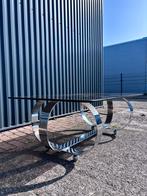 Vintage chroom design tafel salontafel glas, Ophalen, Gebruikt, X, X