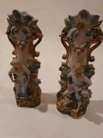 Antieke vazen man en vrouw van biscuit porselein, Antiek en Kunst, Antiek | Porselein, Ophalen