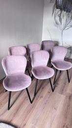 Eetkamerstoel Helgum - fluweel - roze (6stuks), Huis en Inrichting, Stoelen, Ophalen, Overige kleuren, Zo goed als nieuw, Vijf, Zes of meer stoelen