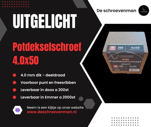 Potdekselschroef zwart, Doe-het-zelf en Verbouw, Overige Doe-het-zelf en Verbouw, Nieuw, Ophalen of Verzenden