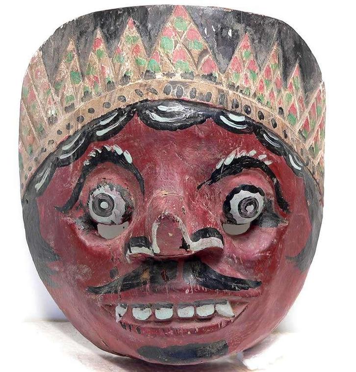 Demonen masker Indonesie ET2 Demoon Oosters Azie hout Kunst, Antiek en Kunst, Kunst | Niet-Westerse kunst, Ophalen of Verzenden