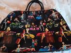 Koffertas met print 60lx40h cm, Wieltjes, 40 tot 60 cm, 20 tot 30 cm, Zwart
