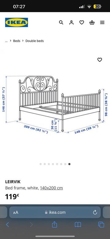 IKEA bed leirvink 140 