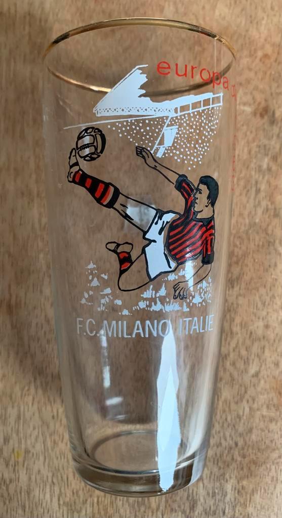 FC Milano Italië: Europa Cup 1963 Glas, Verzamelen, Sportartikelen en Voetbal, Ophalen of Verzenden