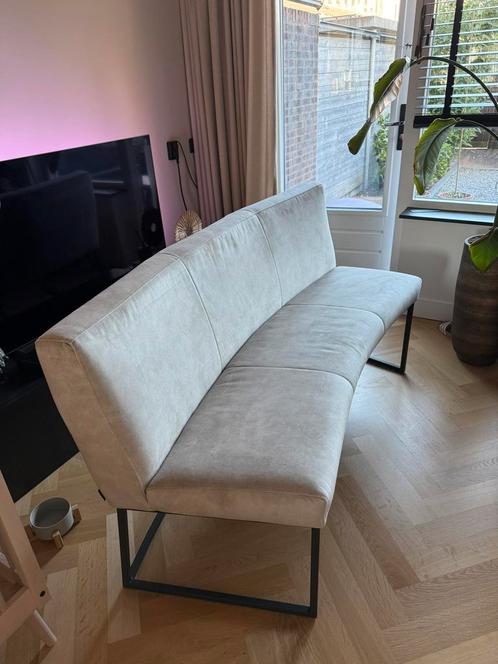 Eettafel bank ovaal Table Du Sud beige, Huis en Inrichting, Banken | Sofa's en Chaises Longues, Zo goed als nieuw, Stof, Ophalen