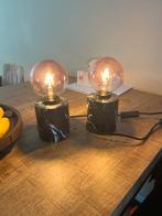 Marmeren tafellampen, Huis en Inrichting, Lampen | Tafellampen, Ophalen, Zo goed als nieuw, Glas, Minder dan 50 cm