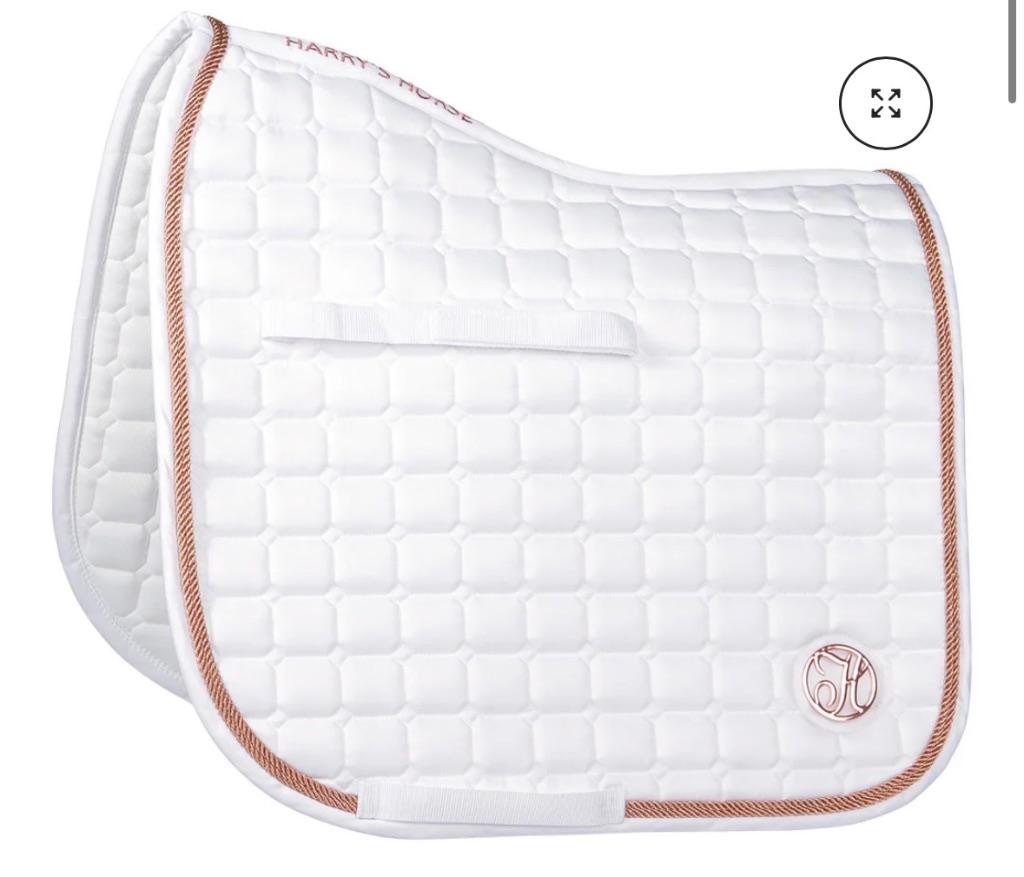 Wit/ rose gold dressuurdekje full gebruikt, Ophalen, Gebruikt