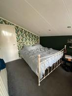 Wit bed met lattenbodem, Ophalen, Gebruikt, Tweepersoons, 180 cm