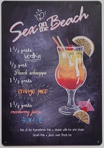 Sex on the beach recept cocktail reclamebord van metaal deco beschikbaar voor biedingen