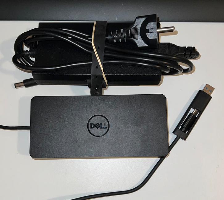 Dell D6000s Universal Docking Station –USB-C/A– Met Adapter, Computers en Software, Dockingstations, Zo goed als nieuw, Laptop