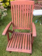 2 Hardhouten Tuinstoelen - Verstelbaar & Inklapbaar, Tuin en Terras, Tuinstoelen, Ophalen, Zo goed als nieuw, Teakhout, Inklapbaar