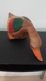 Vintage Drie Beelden Hard Houten Eenden Twee-Kleurig, Ophalen of Verzenden