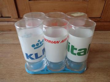 Luchtvaart Glazen Set van Vliegmaatschappijen in verpakking  beschikbaar voor biedingen