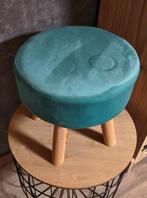 Bijzet krukje turquoise 35 cm hoog, Huis en Inrichting, Ophalen, Zo goed als nieuw