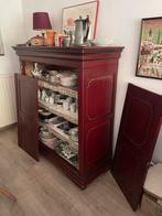 Antieke Rood-Gouden Kast met Opbergruimte, Deur Los, Klassie, Ophalen