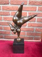 balancerende gezette dame, brons en marmer, Antiek en Kunst, Ophalen of Verzenden