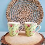 Siaki's Porcelain, 2 vrolijke (senseo) mokken, Huis en Inrichting, Keuken | Servies, Ophalen of Verzenden, Zo goed als nieuw, Porselein