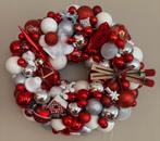 Kerstkrans thema rood en wit, Ophalen