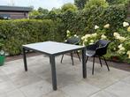 Mooie Aluminium Terrastafel met 2 Stoelen (ramsj prijs), Ophalen of Verzenden, Zo goed als nieuw, Rechthoekig, Aluminium