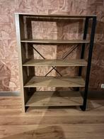 Open kast met 5 planken en zwartstalen frame en kruisverband, Huis en Inrichting, Ophalen, Zo goed als nieuw
