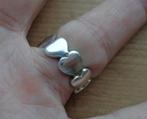 zilveren harten ring [623], Sieraden, Tassen en Uiterlijk, Ringen, 17 tot 18, Dame, Zo goed als nieuw, Zilver
