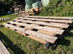 2 zeer grote pallets, kan ook als hek worden gebruikt, Doe-het-zelf en Verbouw, Hout en Planken, Ophalen, Zo goed als nieuw, 50 mm of meer